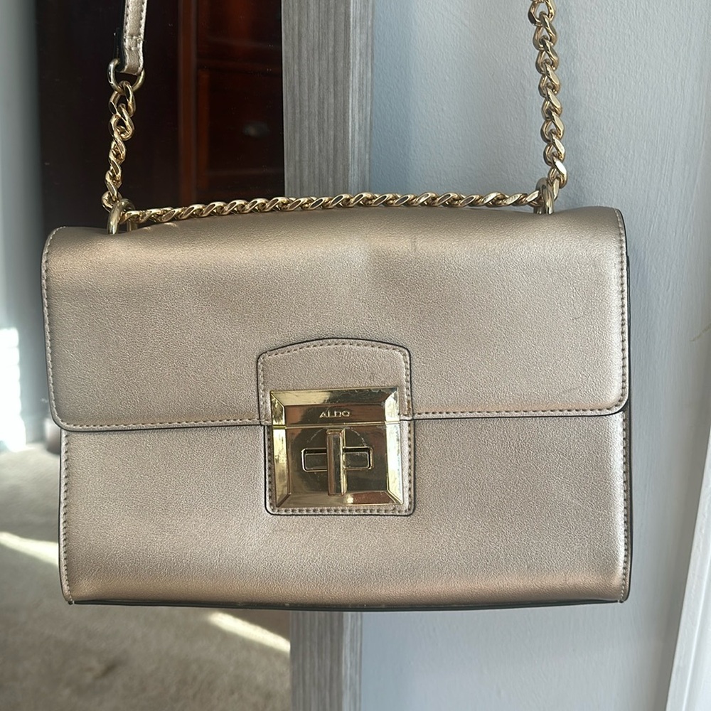 Aldo gold crossbody purse